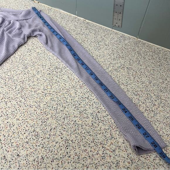 We The Free Must Have Henley Thermal Top Waffle Knit Purple Women's Size Small - Picture 7 of 8